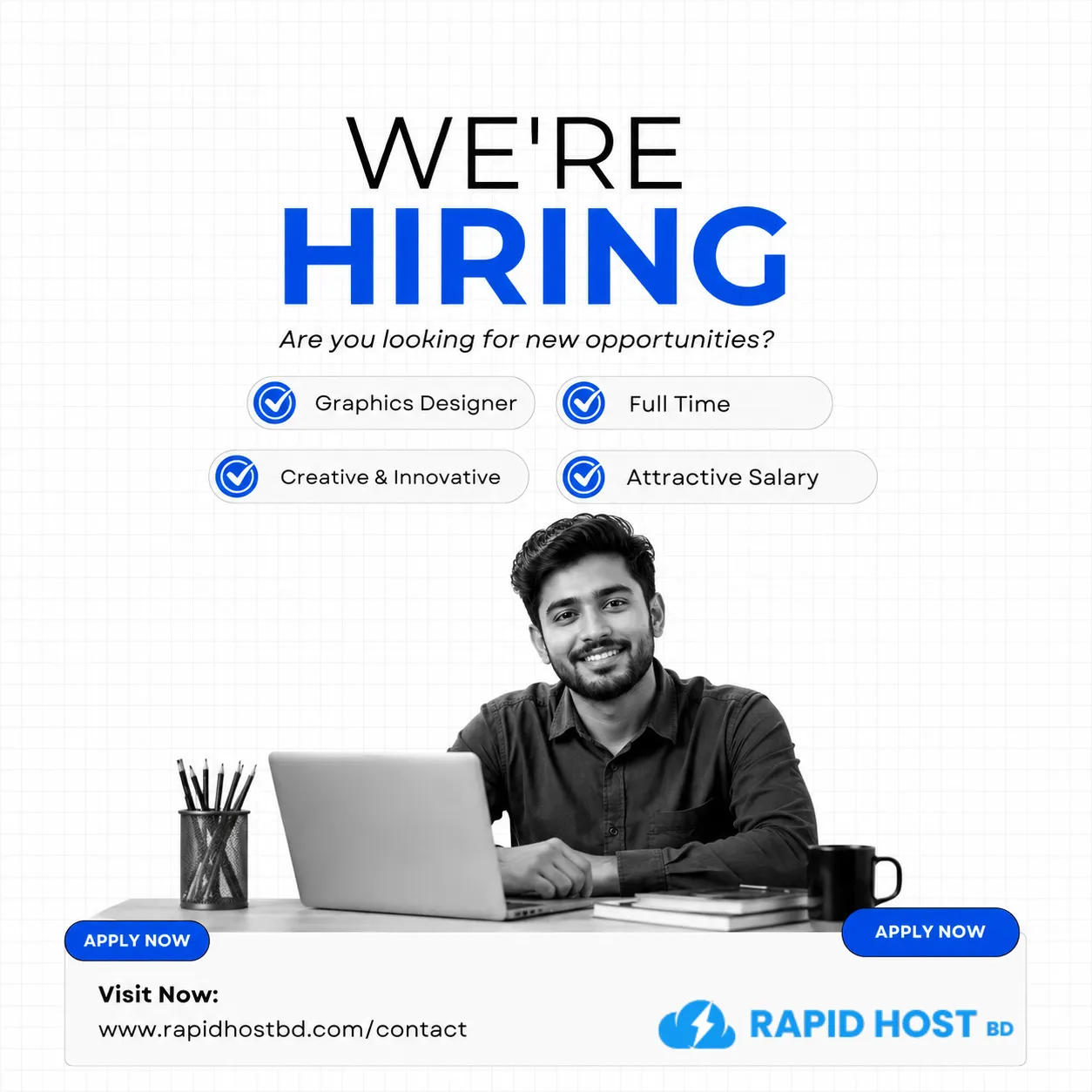 WE'RE HIRING – Graphics Designer 🎨